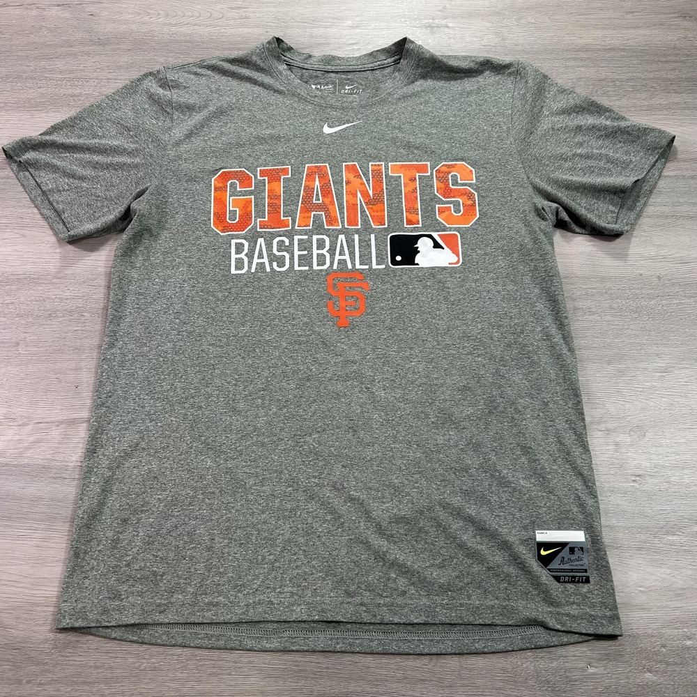 San Francisco Giants Shirt Mens Medium Gray MLB Baseball Nike Dri-FIT Authentic